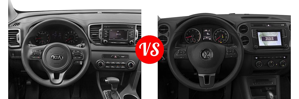 2017 Kia Sportage SUV LX vs. 2017 Volkswagen Tiguan SUV Sport - Dashboard Comparison