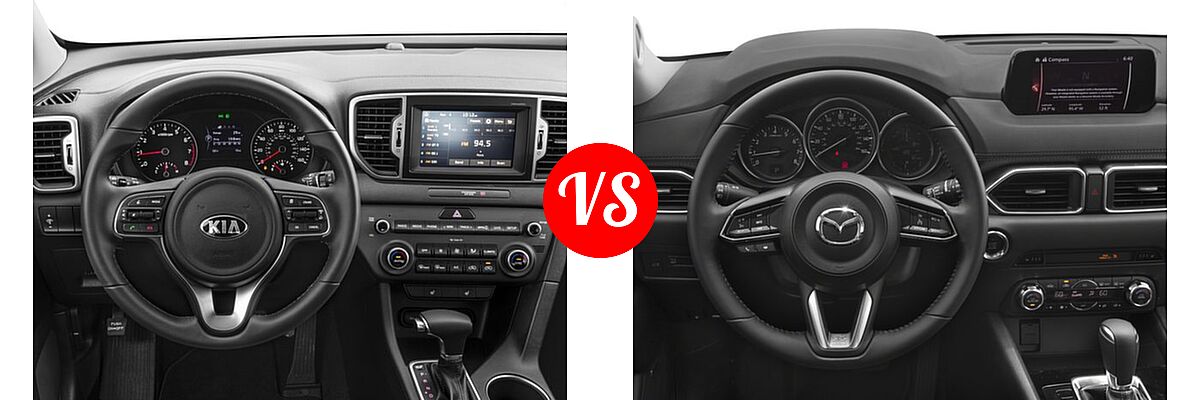 2017 Kia Sportage SUV EX vs. 2017 Mazda CX-5 SUV Touring - Dashboard Comparison