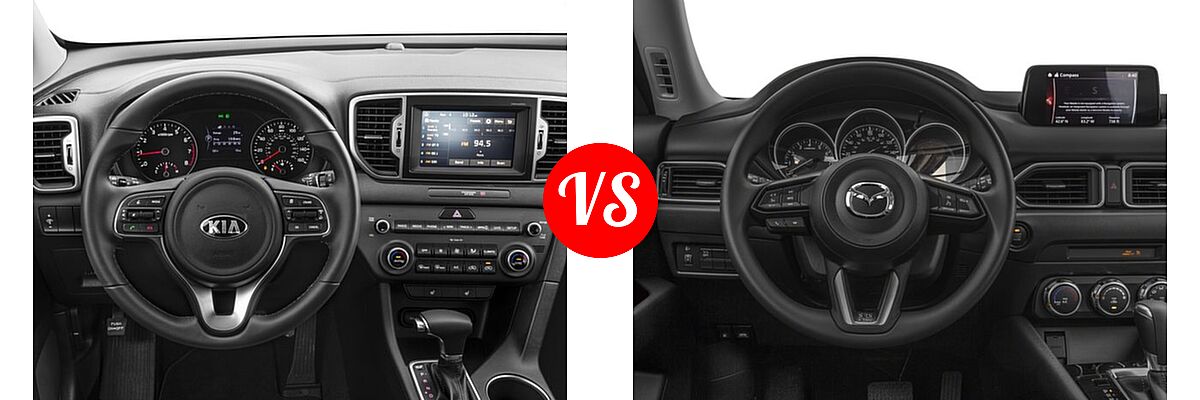 2017 Kia Sportage SUV EX vs. 2017 Mazda CX-5 SUV Sport - Dashboard Comparison