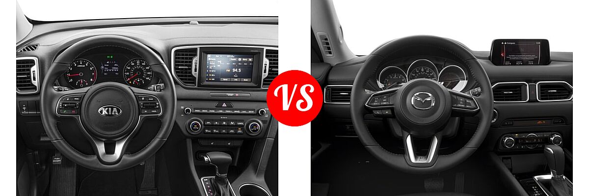 2017 Kia Sportage SUV EX vs. 2017 Mazda CX-5 SUV Touring - Dashboard Comparison