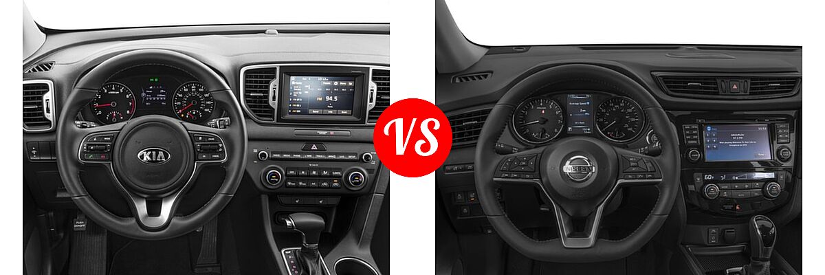 2017 Kia Sportage SUV EX vs. 2017 Nissan Rogue SUV SL - Dashboard Comparison