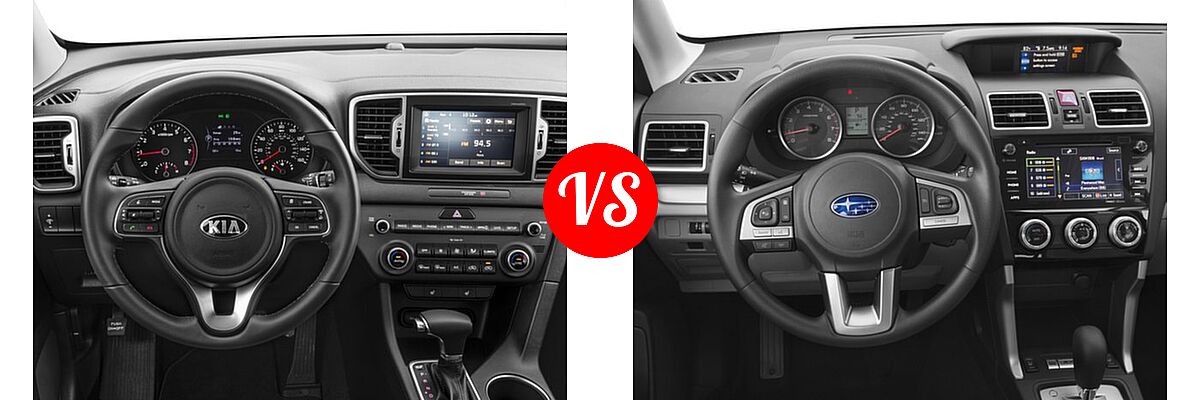 2017 Kia Sportage SUV EX vs. 2017 Subaru Forester SUV Premium - Dashboard Comparison