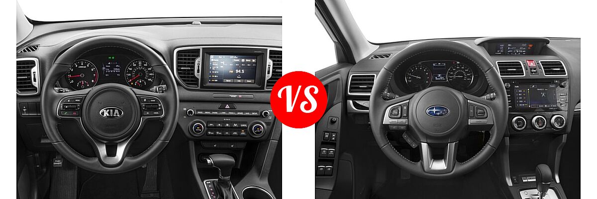2017 Kia Sportage SUV EX vs. 2017 Subaru Forester SUV Limited - Dashboard Comparison