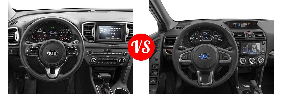 2017 Kia Sportage SUV EX vs. 2017 Subaru Forester SUV Touring - Dashboard Comparison