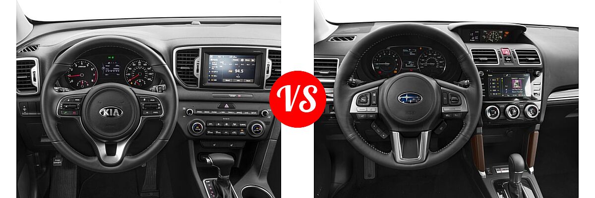 2017 Kia Sportage SUV EX vs. 2017 Subaru Forester SUV Touring - Dashboard Comparison