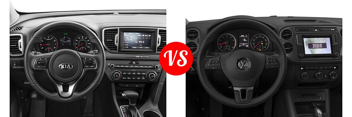 2017 Kia Sportage SUV EX vs. 2017 Volkswagen Tiguan SUV Sport - Dashboard Comparison