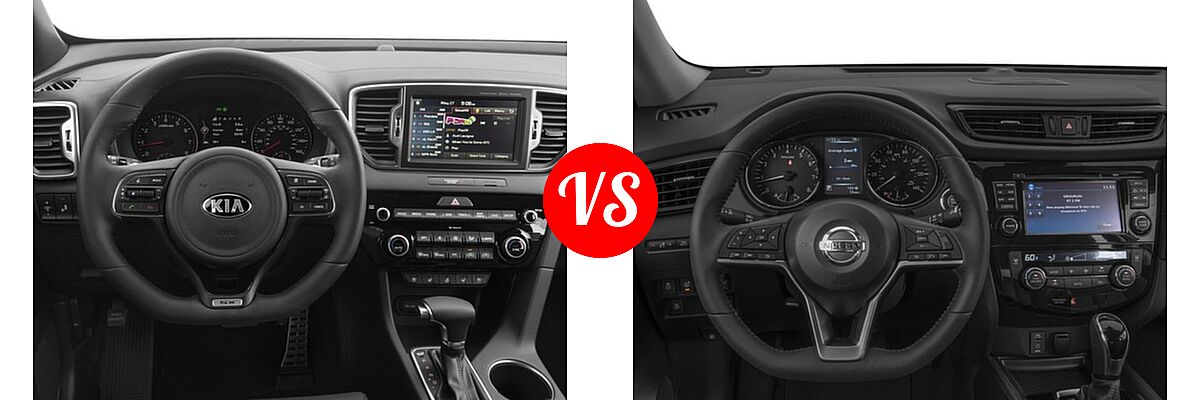 2017 Kia Sportage SUV SX Turbo vs. 2017 Nissan Rogue SUV SL - Dashboard Comparison