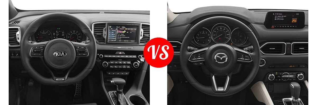 2017 Kia Sportage SUV SX Turbo vs. 2017 Mazda CX-5 SUV Grand Select - Dashboard Comparison