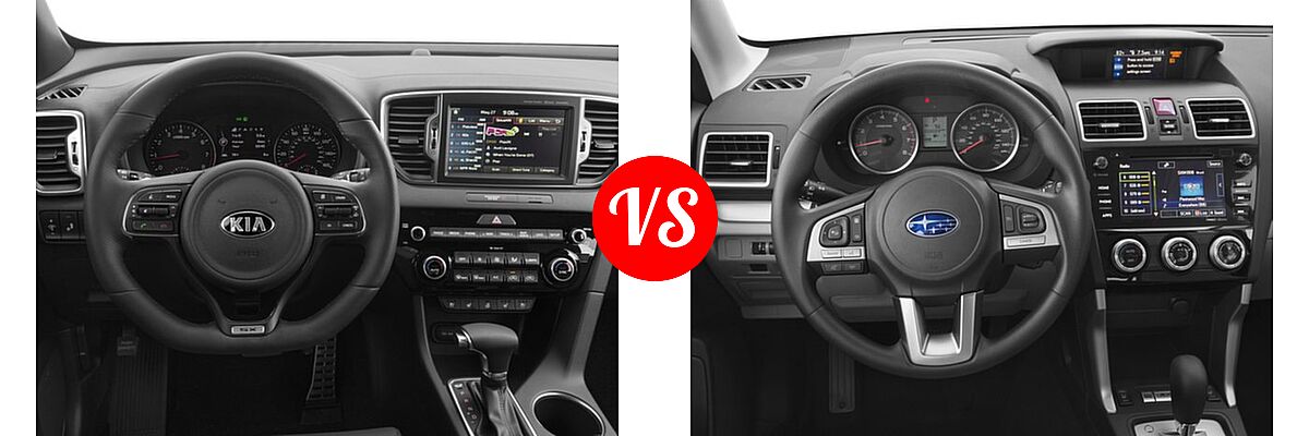 2017 Kia Sportage SUV SX Turbo vs. 2017 Subaru Forester SUV Premium - Dashboard Comparison