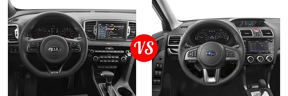 2017 Kia Sportage SUV SX Turbo vs. 2017 Subaru Forester SUV Limited - Dashboard Comparison