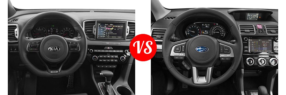 2017 Kia Sportage SUV SX Turbo vs. 2017 Subaru Forester SUV Premium - Dashboard Comparison