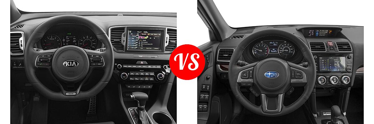 2017 Kia Sportage SUV SX Turbo vs. 2017 Subaru Forester SUV Touring - Dashboard Comparison