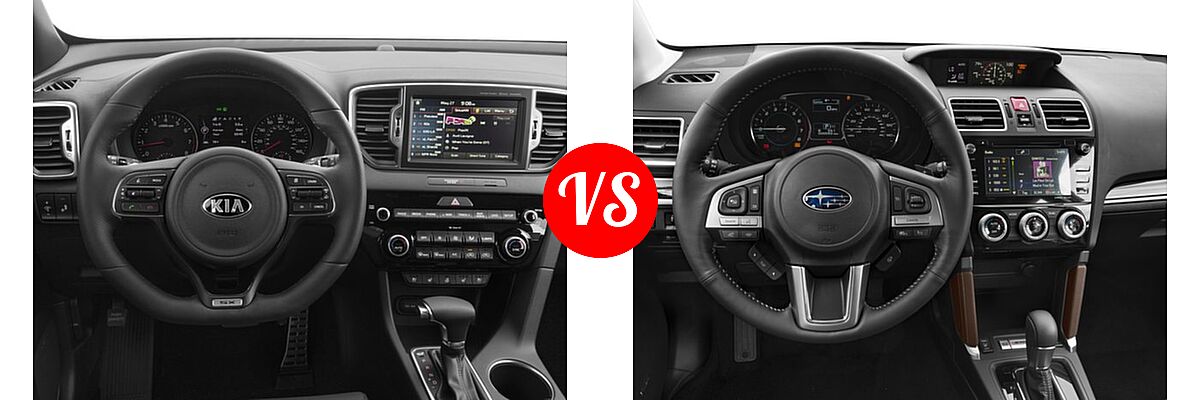 2017 Kia Sportage SUV SX Turbo vs. 2017 Subaru Forester SUV Touring - Dashboard Comparison