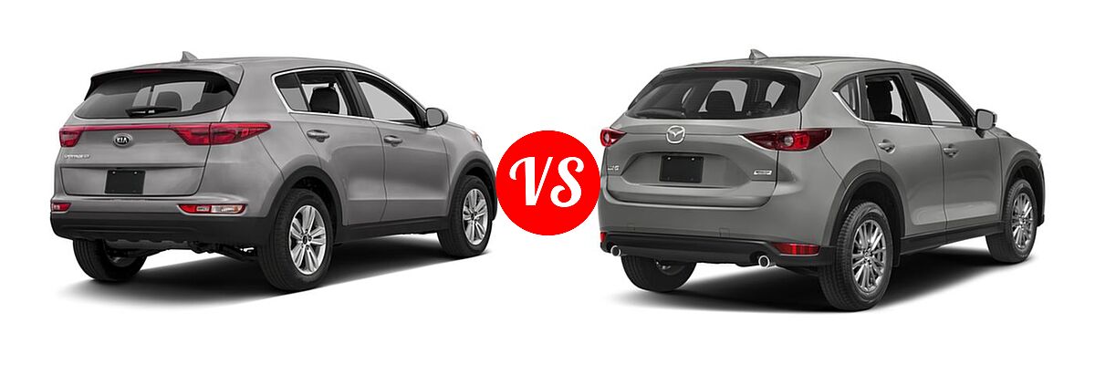 2017 Kia Sportage SUV LX vs. 2017 Mazda CX-5 SUV Sport - Rear Right Comparison