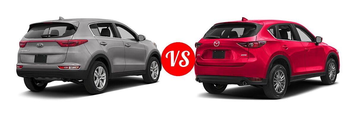 2017 Kia Sportage SUV LX vs. 2017 Mazda CX-5 SUV Touring - Rear Right Comparison