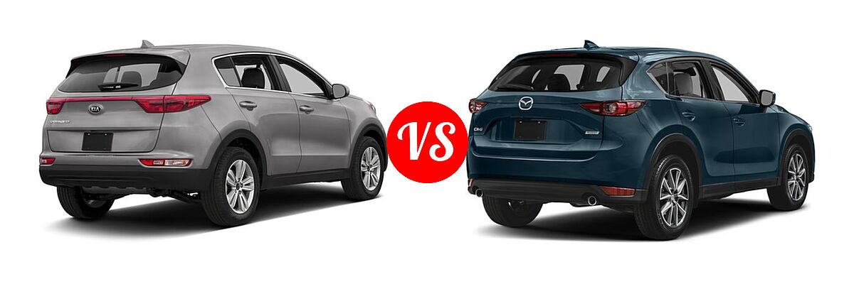 2017 Kia Sportage SUV LX vs. 2017 Mazda CX-5 SUV Grand Touring - Rear Right Comparison
