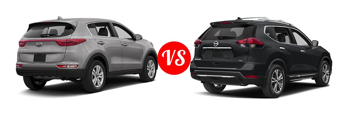 2017 Kia Sportage SUV LX vs. 2017 Nissan Rogue SUV SL - Rear Right Comparison