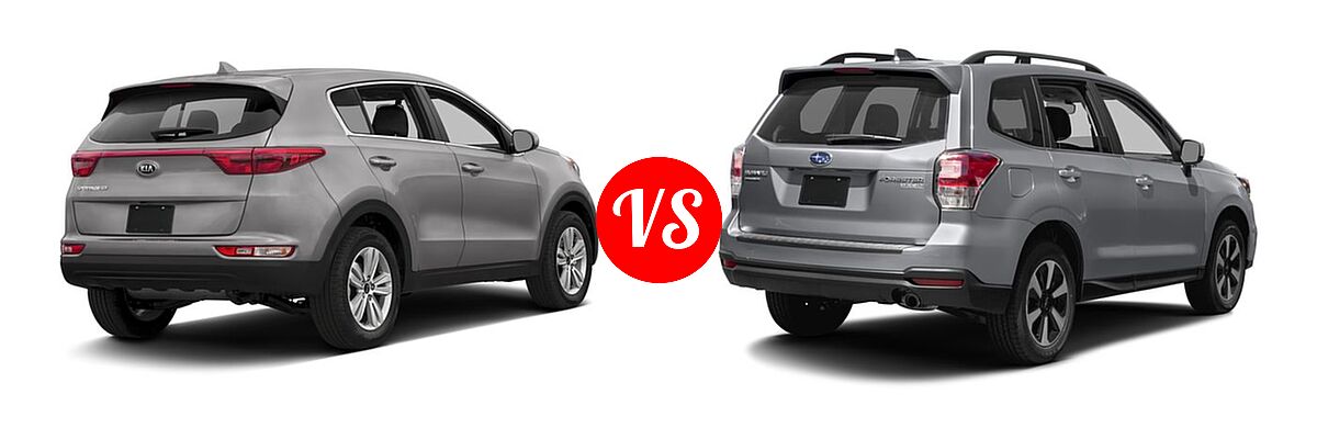 2017 Kia Sportage SUV LX vs. 2017 Subaru Forester SUV Limited - Rear Right Comparison