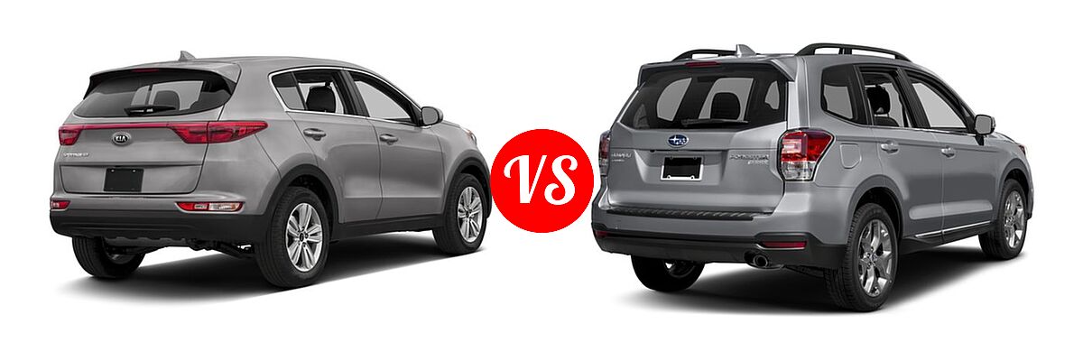 2017 Kia Sportage SUV LX vs. 2017 Subaru Forester SUV Touring - Rear Right Comparison