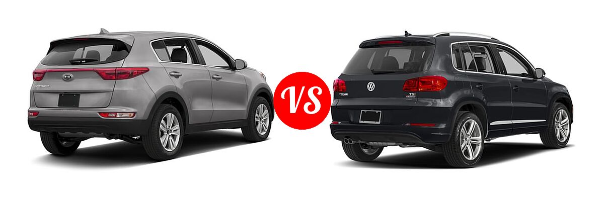 2017 Kia Sportage SUV LX vs. 2017 Volkswagen Tiguan SUV Sport - Rear Right Comparison