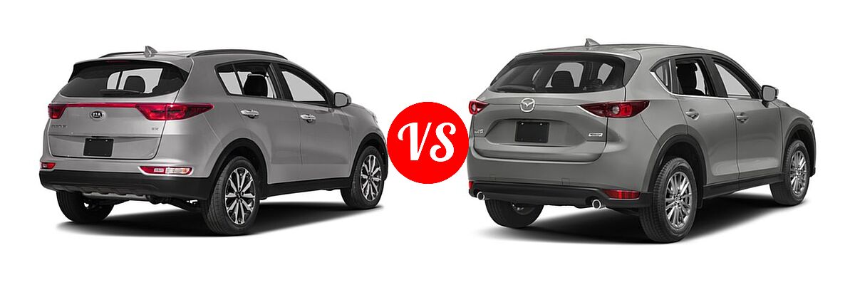 2017 Kia Sportage SUV EX vs. 2017 Mazda CX-5 SUV Sport - Rear Right Comparison