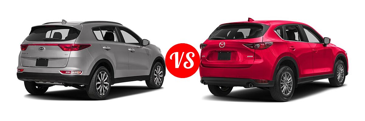 2017 Kia Sportage SUV EX vs. 2017 Mazda CX-5 SUV Touring - Rear Right Comparison