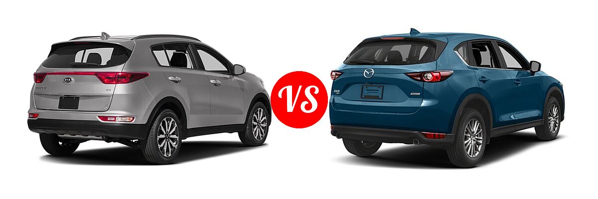 2017 Kia Sportage SUV EX vs. 2017 Mazda CX-5 SUV Sport - Rear Right Comparison