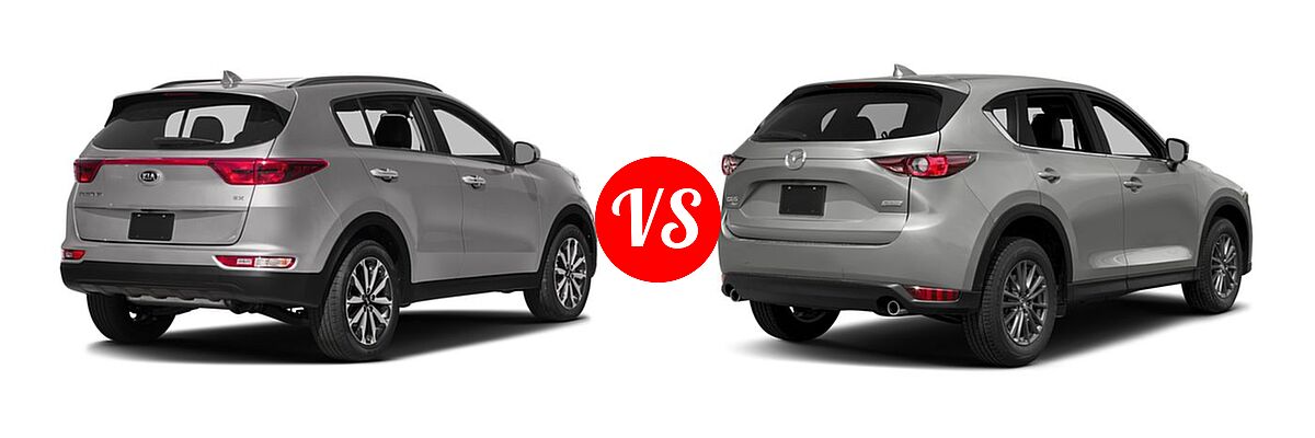 2017 Kia Sportage SUV EX vs. 2017 Mazda CX-5 SUV Touring - Rear Right Comparison