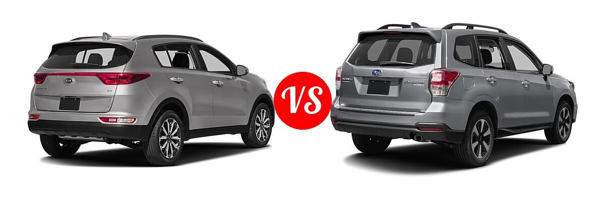 2017 Kia Sportage SUV EX vs. 2017 Subaru Forester SUV Limited - Rear Right Comparison