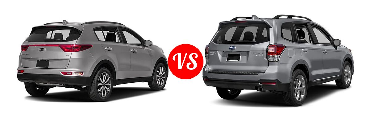 2017 Kia Sportage SUV EX vs. 2017 Subaru Forester SUV Touring - Rear Right Comparison