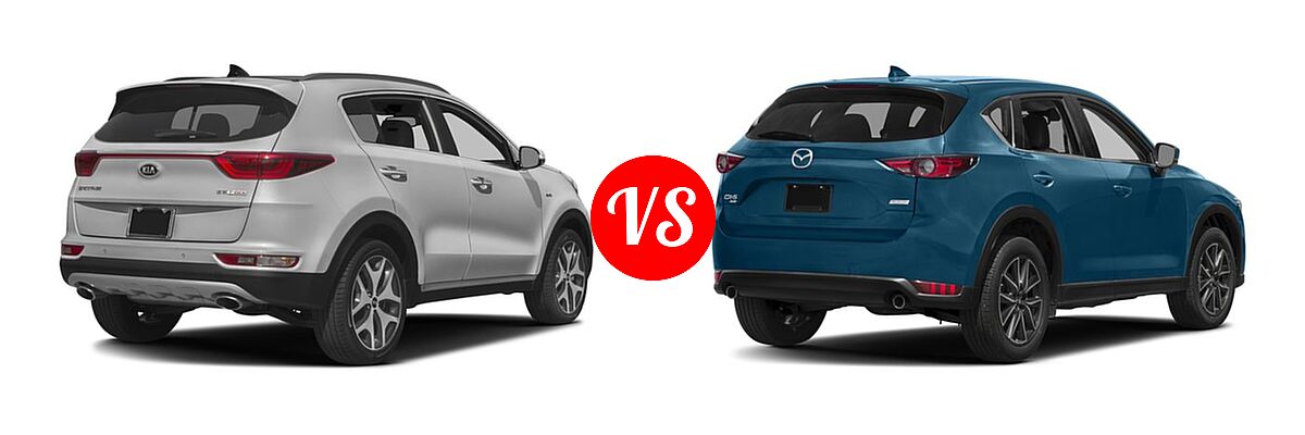 2017 Kia Sportage SUV SX Turbo vs. 2017 Mazda CX-5 SUV Grand Select / Grand Touring - Rear Right Comparison