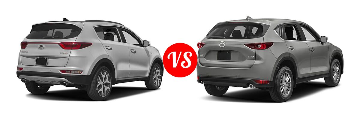 2017 Kia Sportage SUV SX Turbo vs. 2017 Mazda CX-5 SUV Sport - Rear Right Comparison