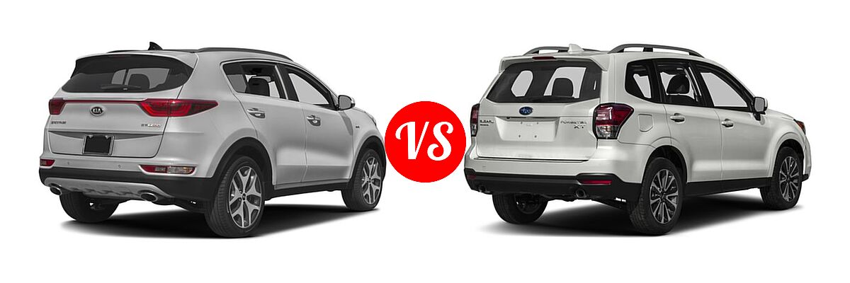 2017 Kia Sportage SUV SX Turbo vs. 2017 Subaru Forester SUV Premium - Rear Right Comparison