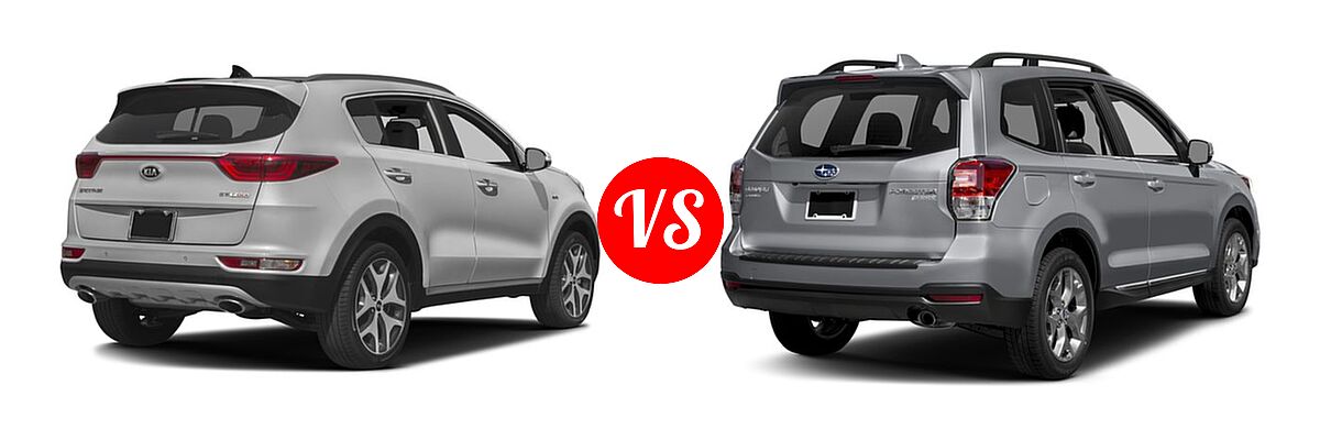 2017 Kia Sportage SUV SX Turbo vs. 2017 Subaru Forester SUV Touring - Rear Right Comparison