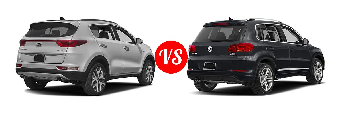 2017 Kia Sportage SUV SX Turbo vs. 2017 Volkswagen Tiguan SUV Sport - Rear Right Comparison