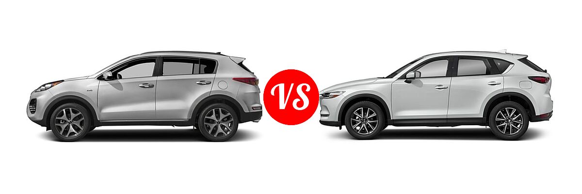 2017 Kia Sportage SUV SX Turbo vs. 2017 Mazda CX-5 SUV Grand Select - Side Comparison