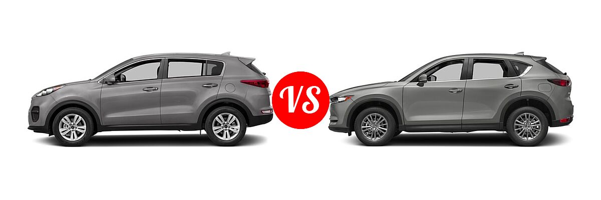 2017 Kia Sportage SUV LX vs. 2017 Mazda CX-5 SUV Sport - Side Comparison