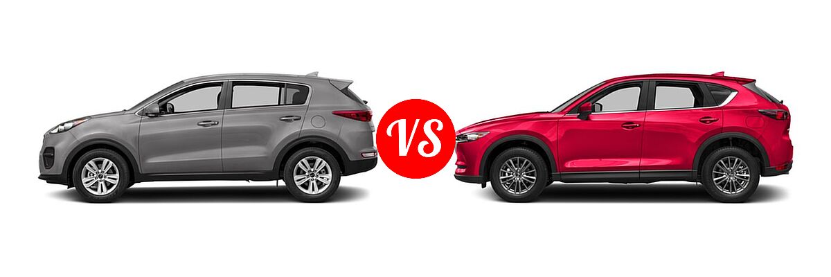 2017 Kia Sportage SUV LX vs. 2017 Mazda CX-5 SUV Touring - Side Comparison