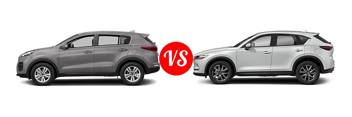 2017 Kia Sportage SUV LX vs. 2017 Mazda CX-5 SUV Grand Select - Side Comparison