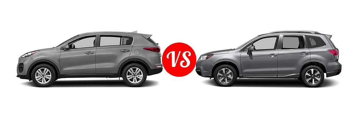 2017 Kia Sportage SUV LX vs. 2017 Subaru Forester SUV Limited - Side Comparison