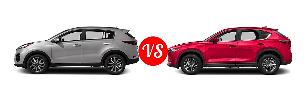 2017 Kia Sportage SUV EX vs. 2017 Mazda CX-5 SUV Touring - Side Comparison