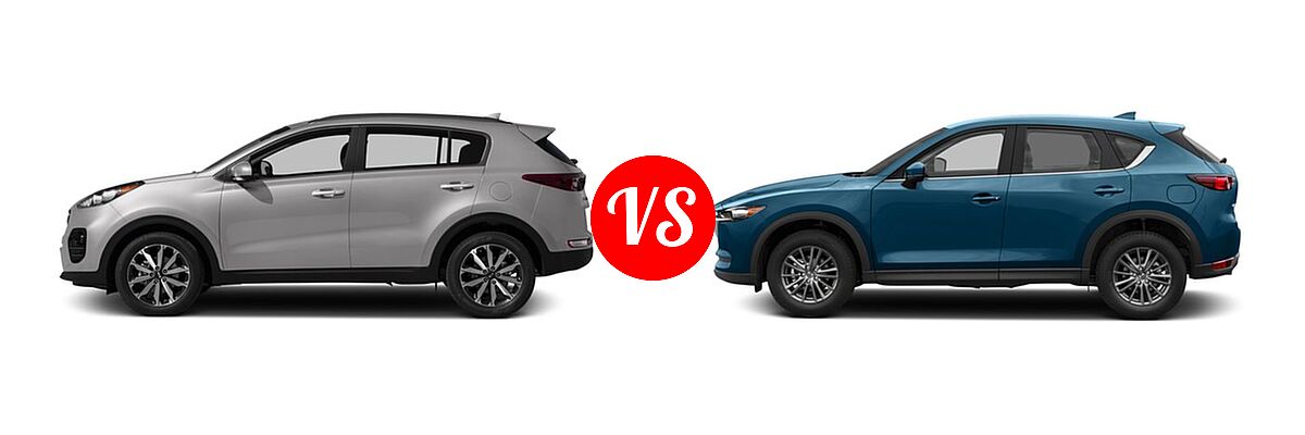 2017 Kia Sportage SUV EX vs. 2017 Mazda CX-5 SUV Sport - Side Comparison
