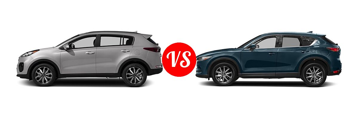 2017 Kia Sportage SUV EX vs. 2017 Mazda CX-5 SUV Grand Touring - Side Comparison