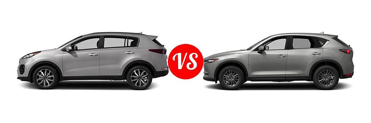 2017 Kia Sportage SUV EX vs. 2017 Mazda CX-5 SUV Touring - Side Comparison