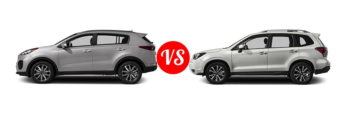 2017 Kia Sportage SUV EX vs. 2017 Subaru Forester SUV Premium - Side Comparison