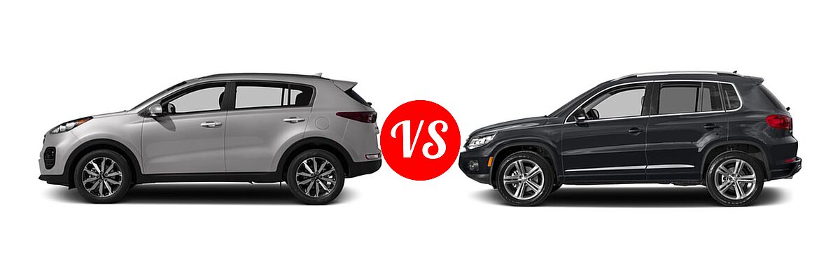 2017 Kia Sportage SUV EX vs. 2017 Volkswagen Tiguan SUV Sport - Side Comparison