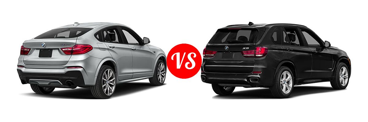 2016 BMW X4 M40i SUV M40i vs. 2016 BMW X5 SUV Diesel xDrive35d - Rear Right Comparison