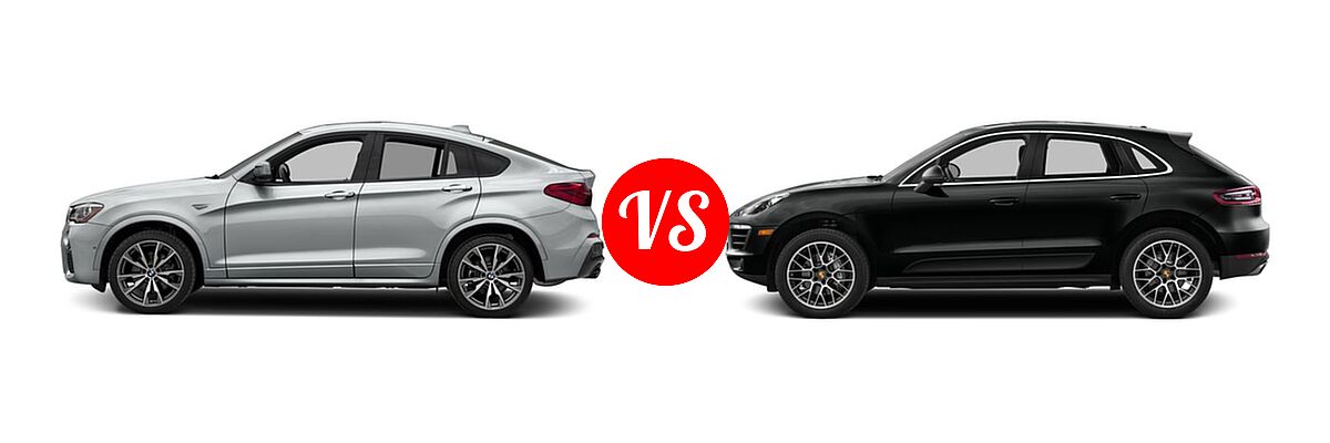 2016 BMW X4 M40i SUV M40i vs. 2016 Porsche Macan SUV S / Turbo - Side Comparison