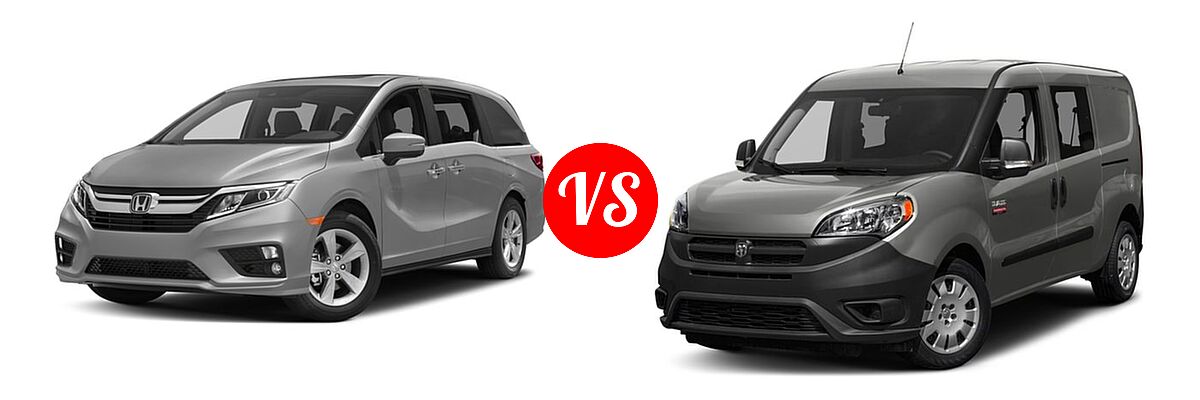 2018 Honda Odyssey Minivan EX-L vs. 2018 Ram Promaster City Minivan Wagon - Front Left Comparison