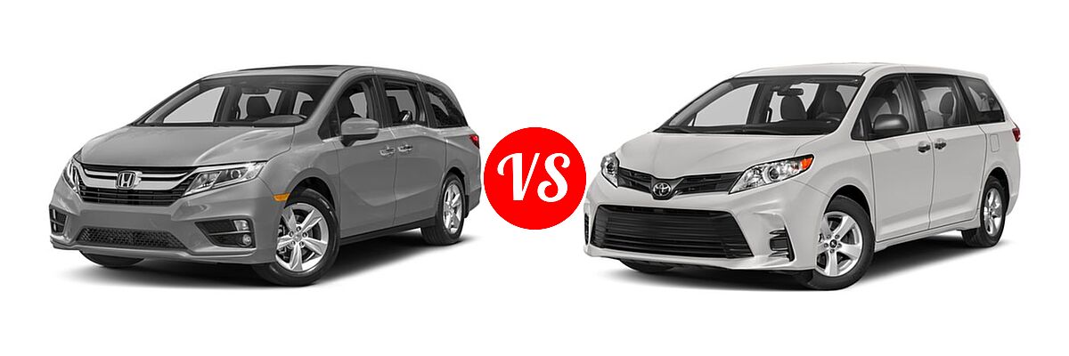 2018 Honda Odyssey Minivan EX-L vs. 2018 Toyota Sienna Minivan XLE - Front Left Comparison